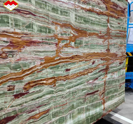 Finitura superficiale lucidata Pakistan Bambù Onix lastre di marmo per tavolo stile di design moderno