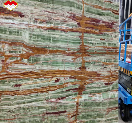 Finitura superficiale lucidata Pakistan Bambù Onix lastre di marmo per tavolo stile di design moderno