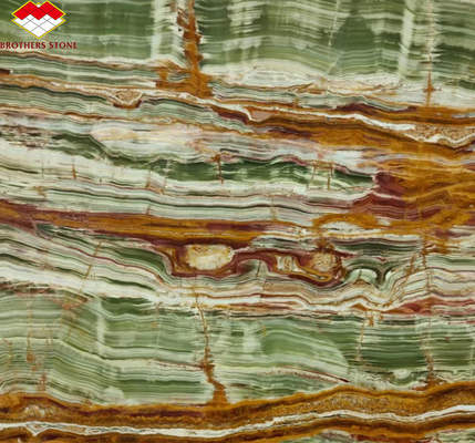 Finitura superficiale lucidata Pakistan Bambù Onix lastre di marmo per tavolo stile di design moderno