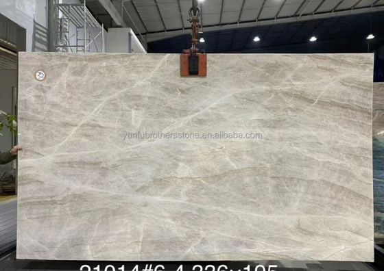 Cristallo naturale brasiliano Quartzite Pietra leggera Beige Taj Mahal Marmo per tavoli 18 mm