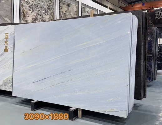 Brasile Blu Cristallo Quartzita Marmo Pietra retroilluminata Slab per Modern Vanity Countertop