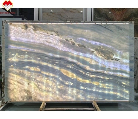 Backlit Blu Roma Quartzite Pietra Slab per Tavola da pranzo Vanità Tavolo da tavolo pannello di parete
