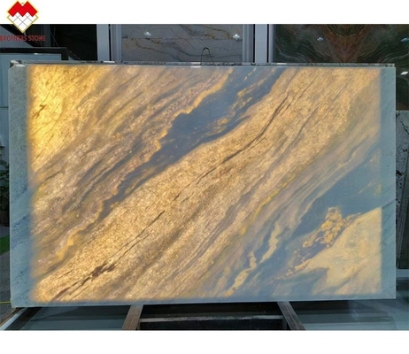 Backlit Blu Roma Quartzite Pietra Slab per Tavola da pranzo Vanità Tavolo da tavolo pannello di parete