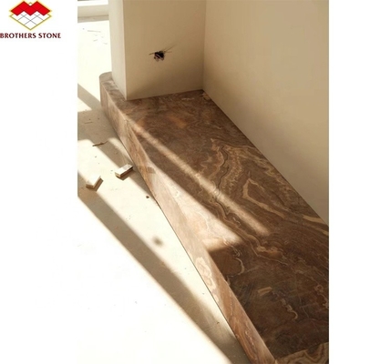 Marmo di onice rosso tigre naturale trasparente lucidato per il design dell'hotel di giada retroilluminato moderno