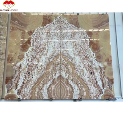 Moderno design marmo lucidato Bookmatch Piastrella personalizzata retroilluminato Drago rosso Giada Onice Parete