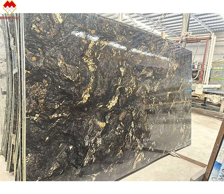Customized Luxury Black Gold Veins Quartzite Stone Vanity Top per cucina e bagno