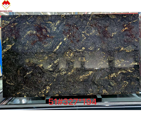 Customized Luxury Black Gold Veins Quartzite Stone Vanity Top per cucina e bagno