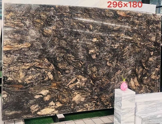 Customized Luxury Black Gold Veins Quartzite Stone Vanity Top per cucina e bagno