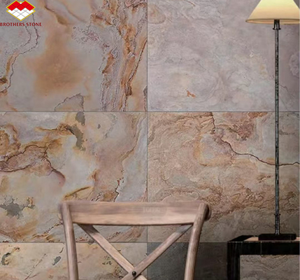 Design grafico degli interni degli alberghi Pietra naturale flessibile Pannello di rivestimento per pareti