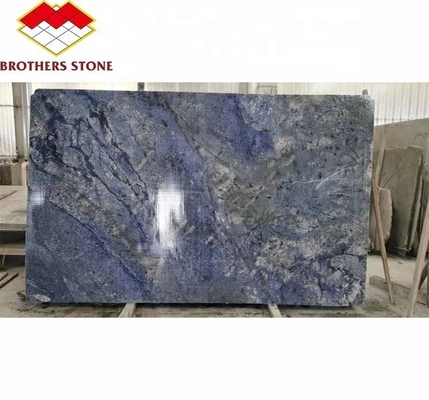 Moderno Luxury Brasile Hotel Cucina Punteggio Blu Scuro Zaffiro Marmo Pietra Grandi Slab
