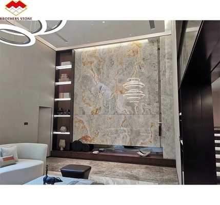Pietra di marmo in onico blu e oro per il pavimento dell' hotel