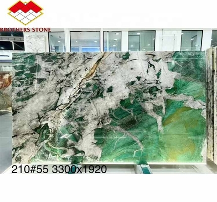 Pietra naturale Brasile Marmo retroilluminato Sodalite Green Quartzite per idee di design della camera da letto