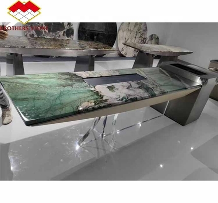 Pietra naturale Brasile Marmo retroilluminato Sodalite Green Quartzite per idee di design della camera da letto