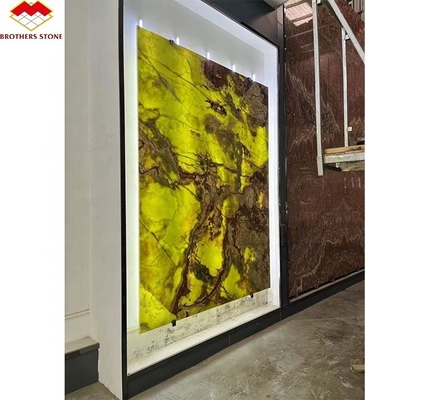 Pannello retroilluminato in marmo di onice verde per il design grafico moderno e la decorazione murale