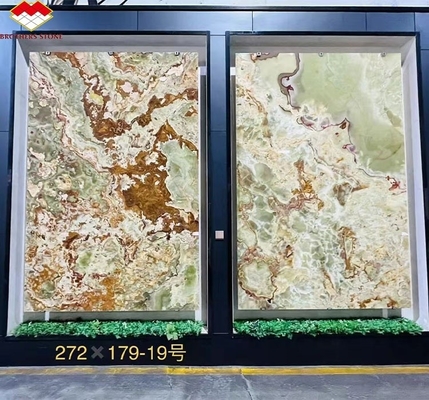Pannello retroilluminato in marmo di onice verde per il design grafico moderno e la decorazione murale