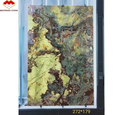 Pannello retroilluminato in marmo di onice verde per il design grafico moderno e la decorazione murale