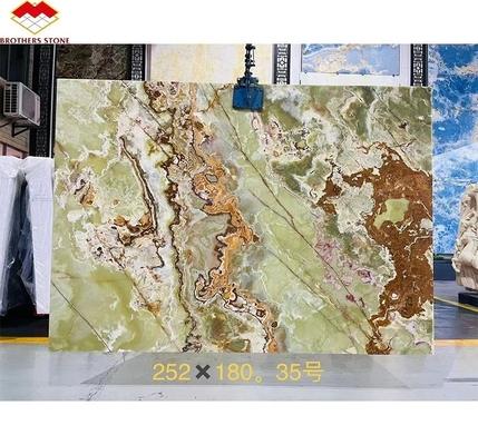 Pannello retroilluminato in marmo di onice verde per il design grafico moderno e la decorazione murale