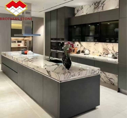 Moderna Calacatta Viola Marmo bianco con lastre di vena viola elevare la vostra sala da pranzo tavolo set cucina bancone bagno scale