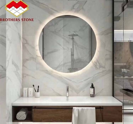 Decorazione domestica Ventre di pesce moderno Lastre di pietra di marmo bianco per soggiorno e piastrelle da pavimento