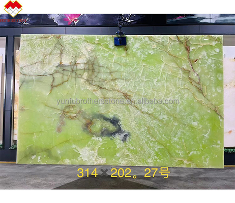 Bello Smeraldo Verde Onyx Slab di Marmo Verde Naturale Onyx Pietra Vene Rosse retroilluminato Onyx Parete Rivestimento da tavolo Pietra Naturale