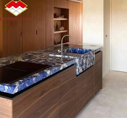 Moderne pietra blu lucidata marmo cloisonne piastrelle per sala da pranzo e spazio abitativo
