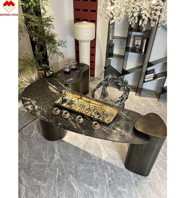 Componente Lavabo lucidato Black Quartzite Vanity Top per il design finale del bagno in Brasile