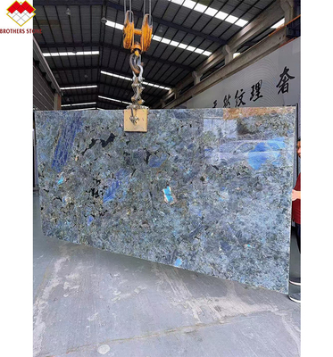 Grande lastra lucidata lucente labradorite blu granito tavolo da lavoro e disegno dell'isola