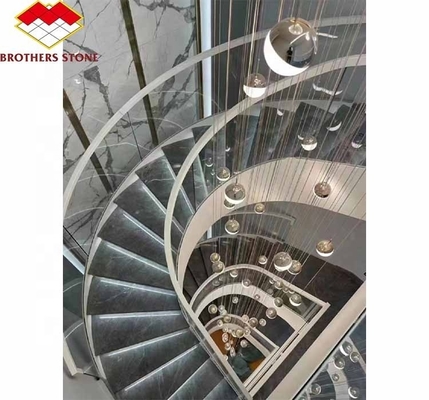 Foshan Custom Moderno marmo affinato Grandi lastre scale tagliate a misura per la progettazione di interni domestici