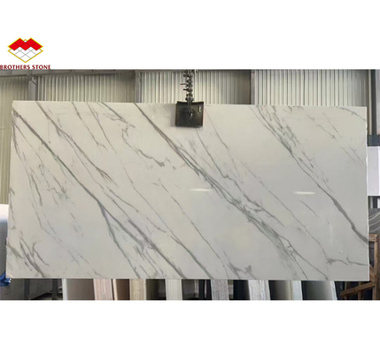 Tavolo da pranzo in cristallo bianco Nano Top Moderno Grande Slab Look Marmo Porcellana Piastrelle per Passi