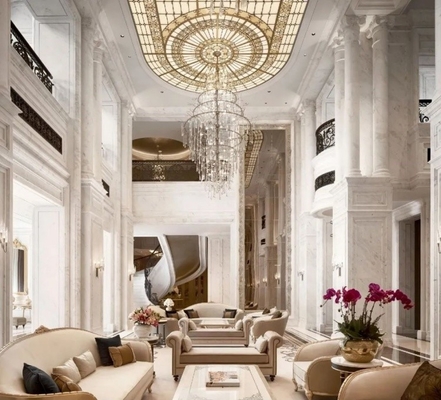 Villa di lusso in stile moderno del Medio Oriente Ambrore beige e marmo bianco Lavabo Interior Design