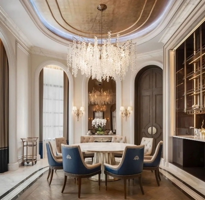 Villa di lusso in stile moderno del Medio Oriente Ambrore beige e marmo bianco Lavabo Interior Design