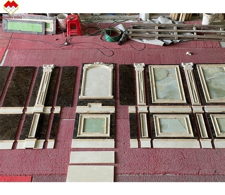 Crema lucida Bianco Verde Onyx Marmo Parete Rivestimento Moderno Design per Villa Sfondo