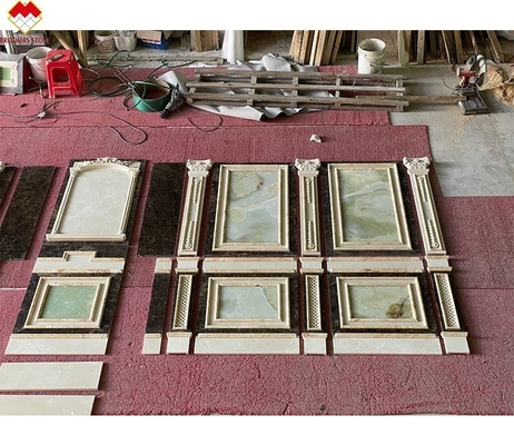 Crema lucida Bianco Verde Onyx Marmo Parete Rivestimento Moderno Design per Villa Sfondo