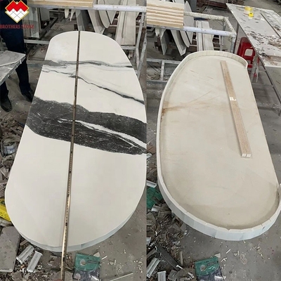 Disegno di scale per interni di lavanderia di grado personalizzato Panda Marmo bianco look piastrelle di porcellana