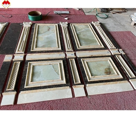 Crema lucida Bianco Verde Onyx Marmo Parete Rivestimento Moderno Design per Villa Sfondo