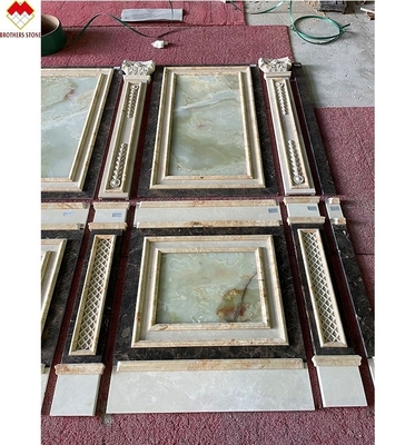 Crema lucida Bianco Verde Onyx Marmo Parete Rivestimento Moderno Design per Villa Sfondo