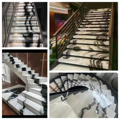 Inchiostro cinese traslucido pittura piastrelle di scala in marmo in bianco panda per lavanderia