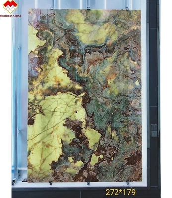 Spessore 16 18 mm Pietra di onice verde per il muro e il bancone in stile design moderno