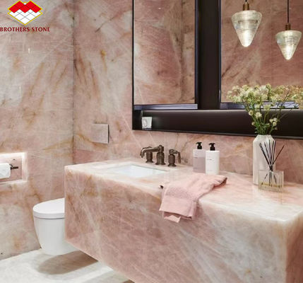 Grandi lastre di cristallo di marmo finito per il lussuoso moderno design del bagno dell'hotel