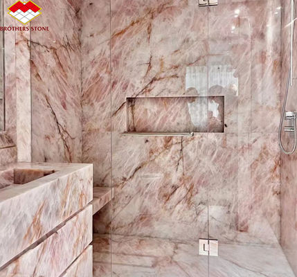 Grandi lastre di cristallo di marmo finito per il lussuoso moderno design del bagno dell'hotel
