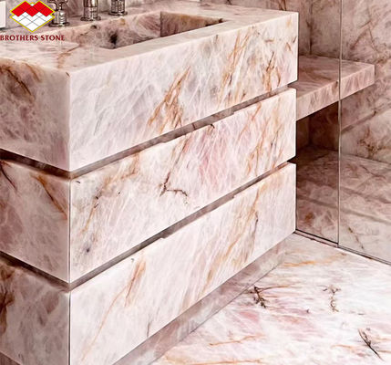 Grandi lastre di cristallo di marmo finito per il lussuoso moderno design del bagno dell'hotel