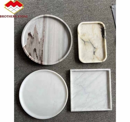 2024 Hotel Marble Cut-To-Size Set per la mensa con piatti e ciotole di marmo moderno