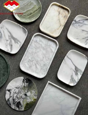 2024 Hotel Marble Cut-To-Size Set per la mensa con piatti e ciotole di marmo moderno