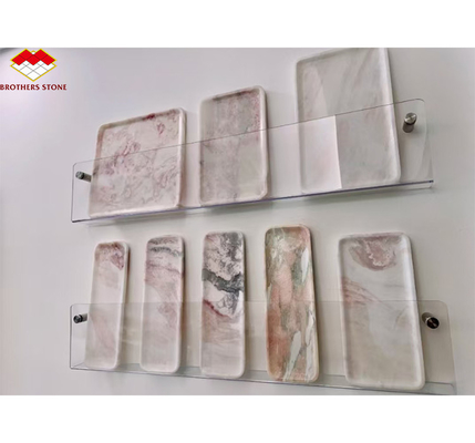 Rose Rainbow Luxury Stone Tray in rosa morbido per la decorazione moderna della villa e dell' hotel