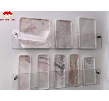 Rose Rainbow Luxury Stone Tray in rosa morbido per la decorazione moderna della villa e dell' hotel