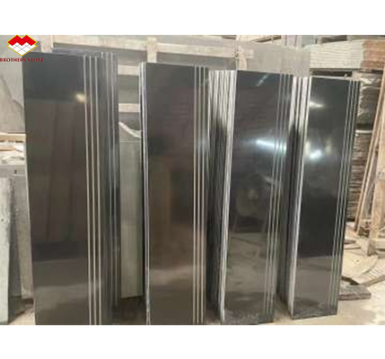 Colore nero puro Granito lastra superficiale lucidata Finitura Grandi lastra forma