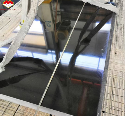Colore nero puro Granito lastra superficiale lucidata Finitura Grandi lastra forma