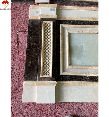 Grande lastra Imperatore marmo di muro pannello di progettazione Colonna intagliata per crema beige lastra di marmo