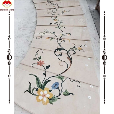 Moderna scala interna personalizzata in marmo a getto d'acqua Arco di design per interni di casa