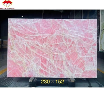 Lampade di pietra a lastra di cristallo rosa rosa trasparente moderna per il pannello di sfondo di parete retroilluminato